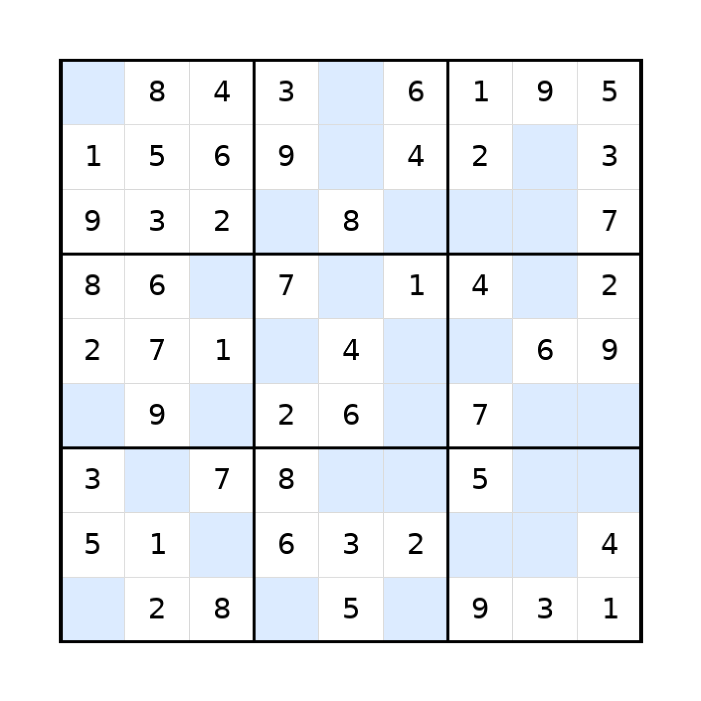Sudoku 9x9 (leicht) für Teenager