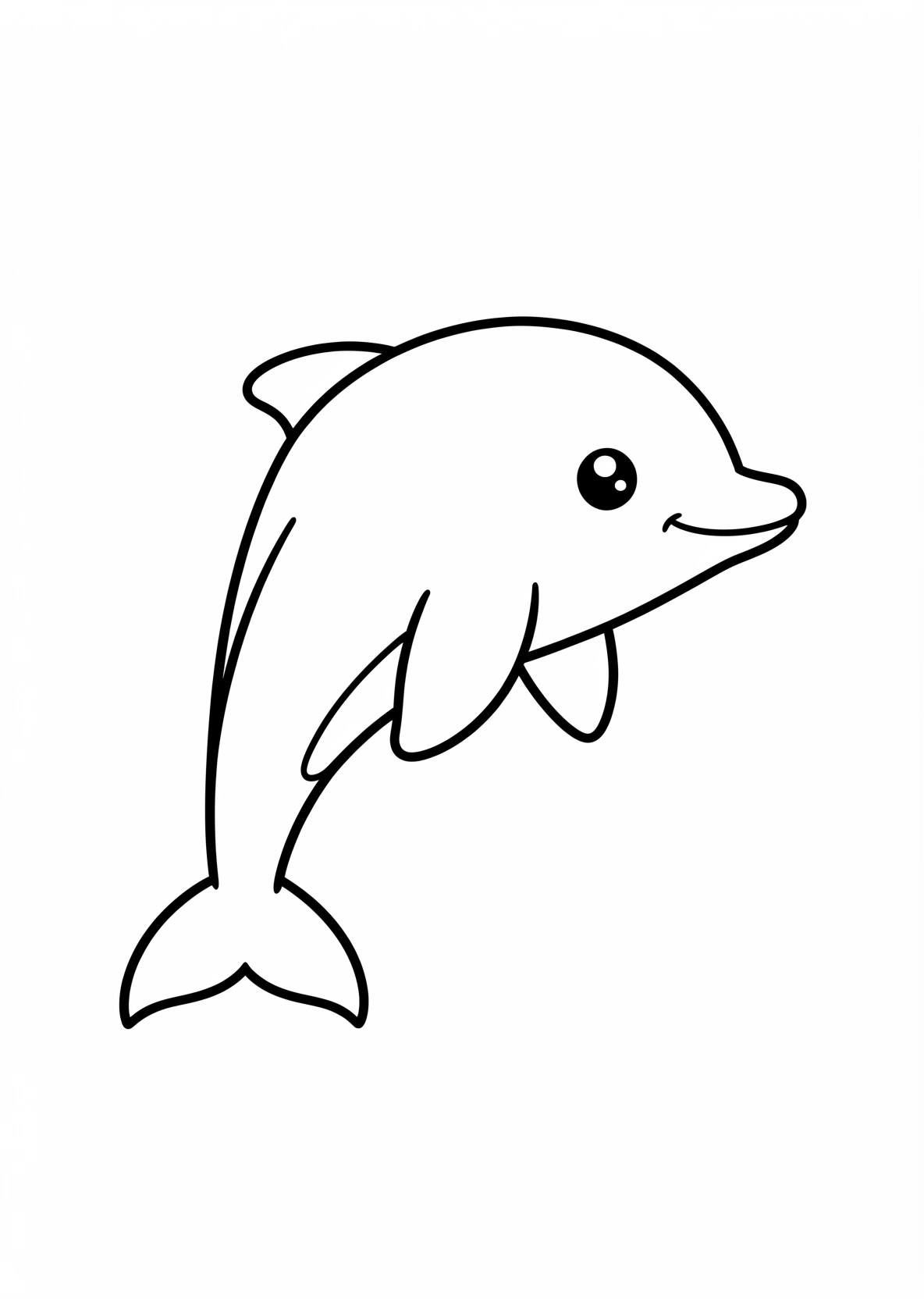 Ausmalbild Delfin - Ausmalbild aus der Kategorie Tiere - kostenlos ausdrucken