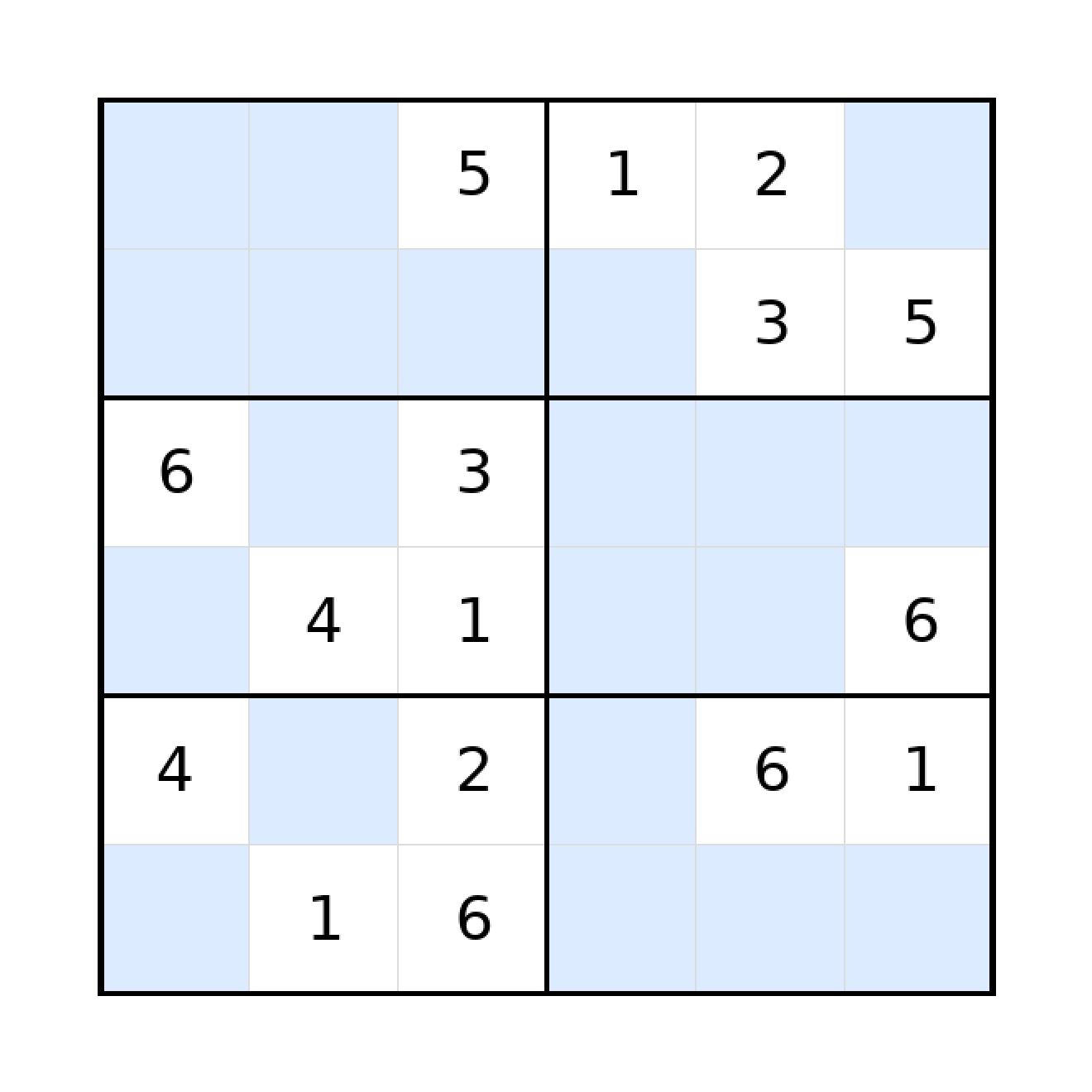 Sudoku-Rätsel Sudoku 6x6 (mittel) fuer Grundschule aus der Kategorie Sudoku - kostenlos ausdrucken