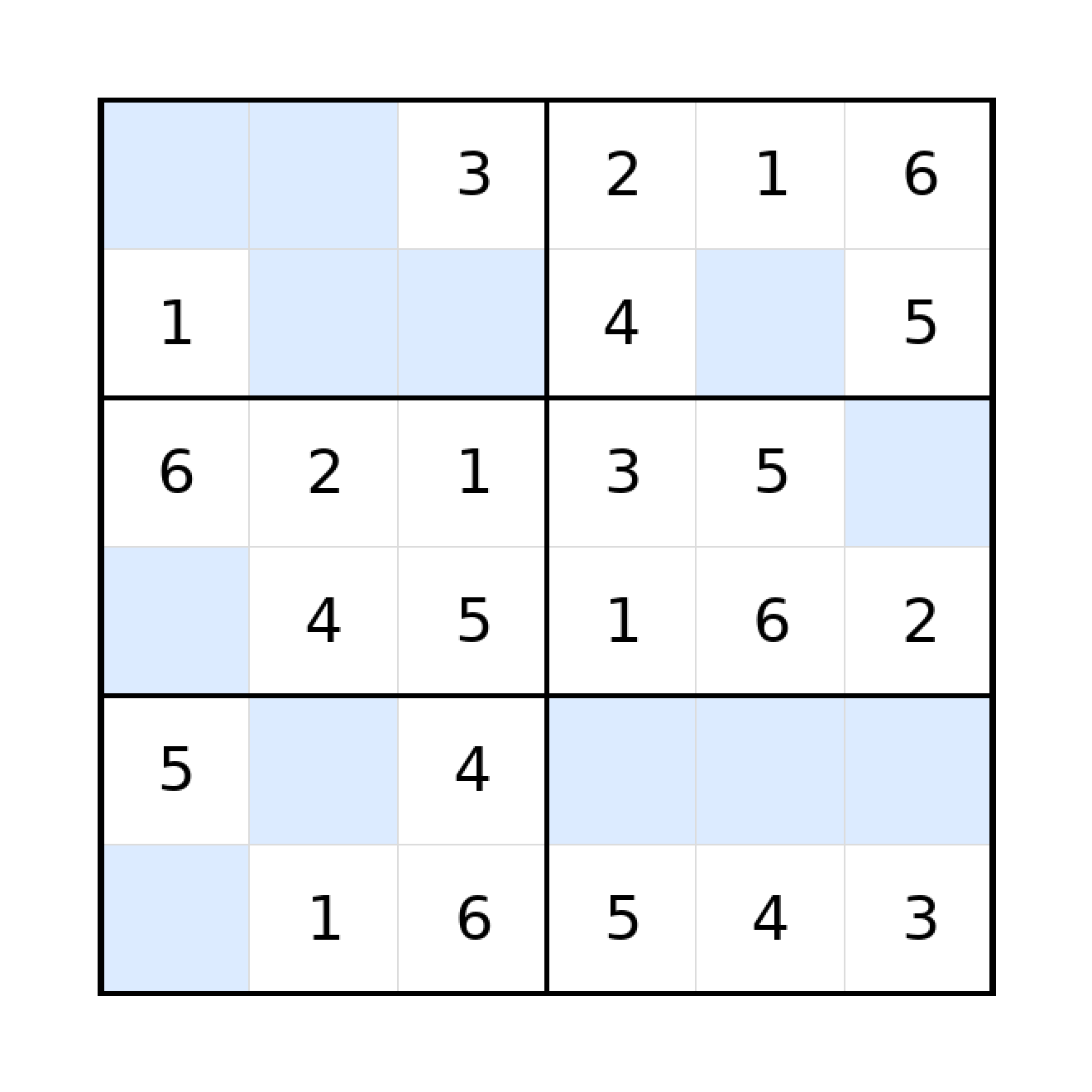 Sudoku 6x6 (leicht) für Grundschule